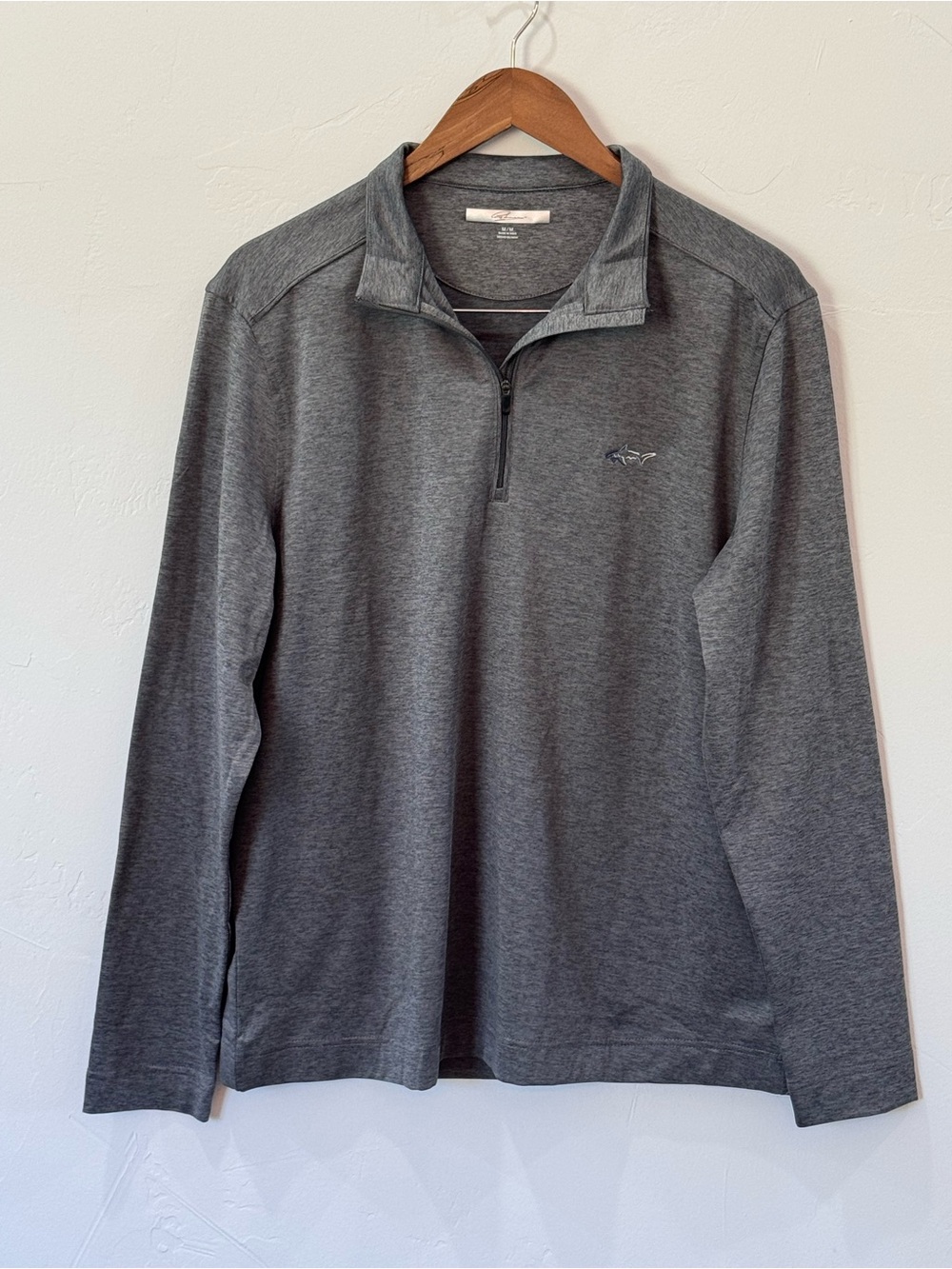Greg Norman Gray Heathered Performance 1/4 Zip Pullover Stretch Mens Medium